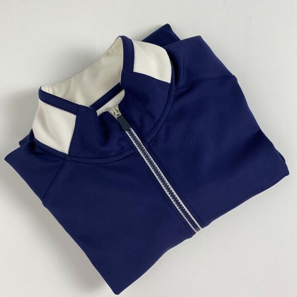 F&G Tech Golf Jacket Sweater Full Zip‎ Size M Blue White Pockets Logo - Picture 10 of 15